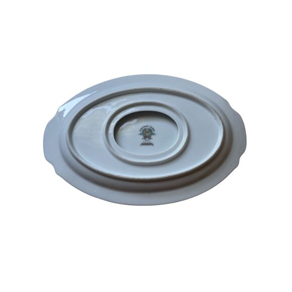 Vintage Noritake China Orient Gravy Boat With Attached Underplate Gold Trim Whit - Picture 3 of 3